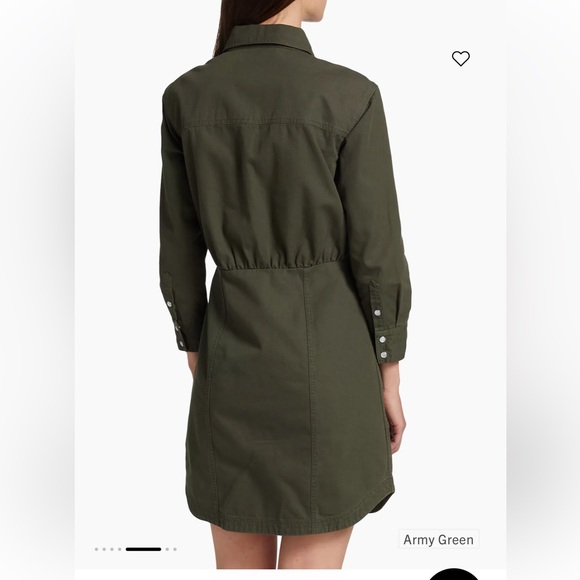 Veronica Beard Keston Twill Mini Shirt Dress Army Green Size 2 - Picture 5 of 7